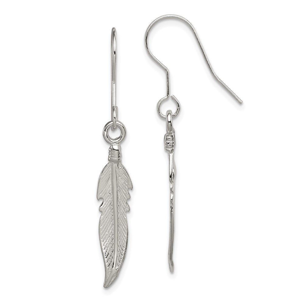 Sterling Silver Feather Earrings