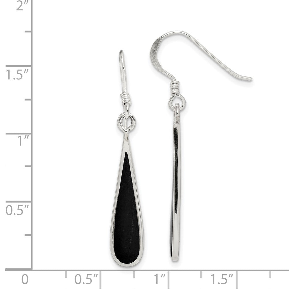 Sterling Silver Black Stone Earrings