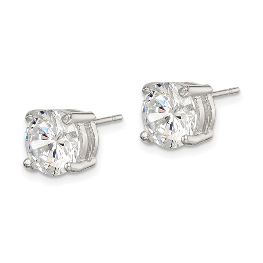 Sterling Silver 8mm Round CZ Stud Earrings