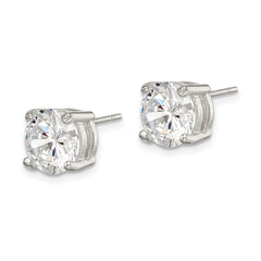 Sterling Silver 8mm Round CZ Stud Earrings