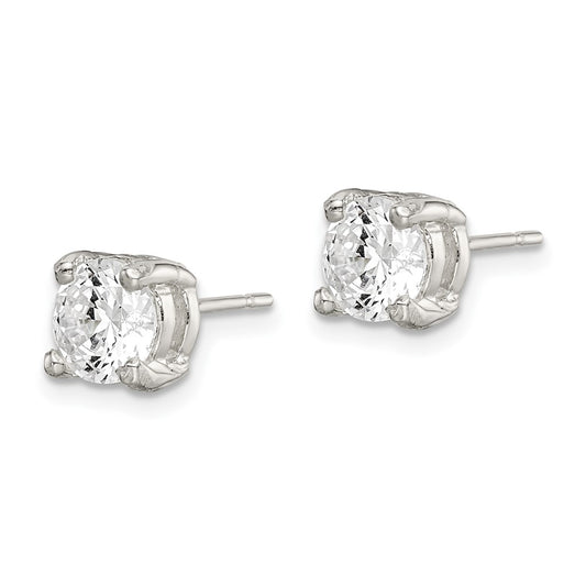 Sterling Silver 6mm Round CZ Stud Earrings