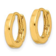 Yellow Gold-plated Sterling Silver Round Hinged Hoop Earrings