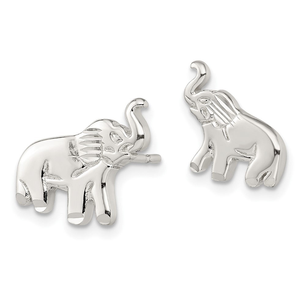 Sterling Silver Elephant Post Earrings