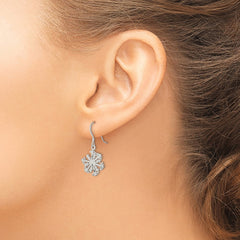 Sterling Silver Satin Snowflake Earrings