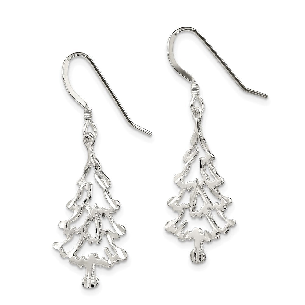 Sterling Silver Christmas Tree Earrings