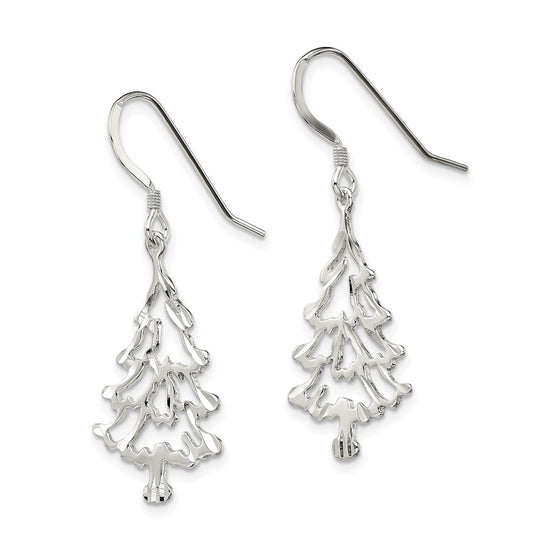 Sterling Silver Christmas Tree Earrings