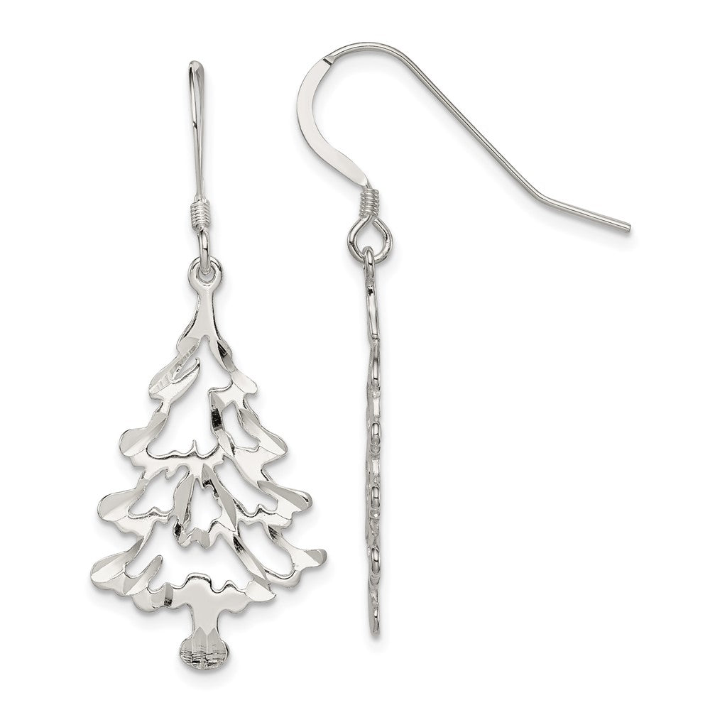 Sterling Silver Christmas Tree Earrings