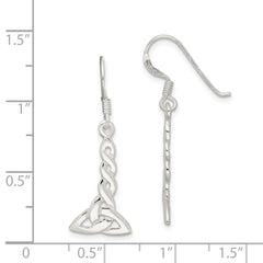 Sterling Silver Twisted Knot Dangle Earrings