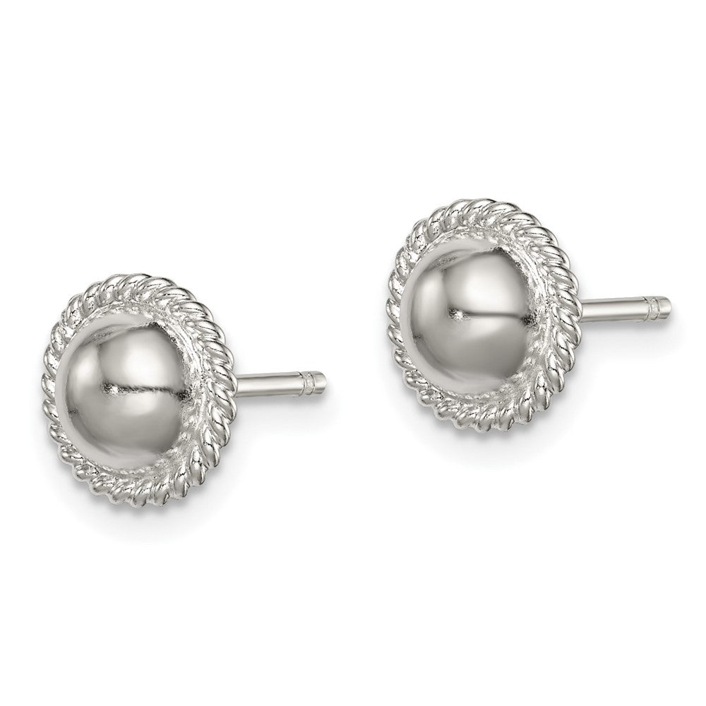 Sterling Silver 8mm Button Earrings