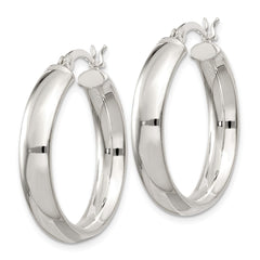 Sterling Silver 5x25mm Hoop Earrings