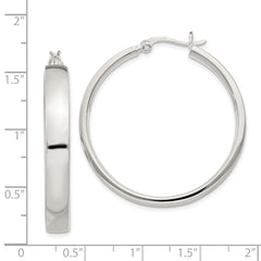 Sterling Silver 5x31mm Hoop Earrings