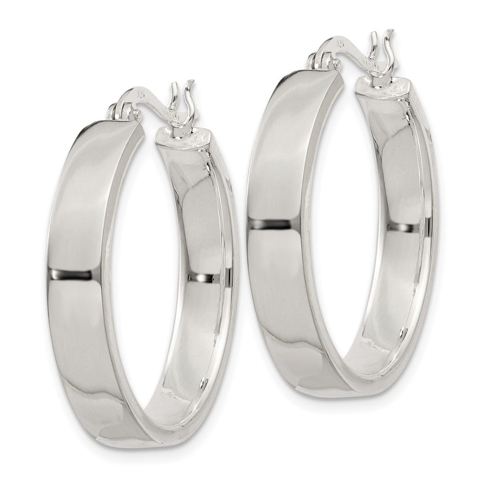 Sterling Silver 5x27mm Hoop Earrings