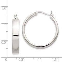 Sterling Silver 5x27mm Hoop Earrings