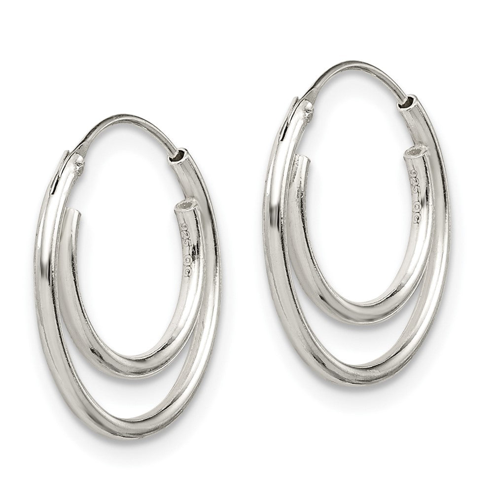 Sterling Silver Double Endless Hoop Earrings