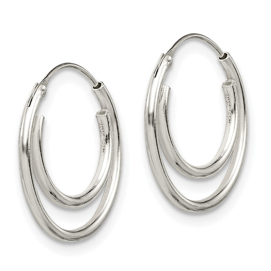 Sterling Silver Double Endless Hoop Earrings
