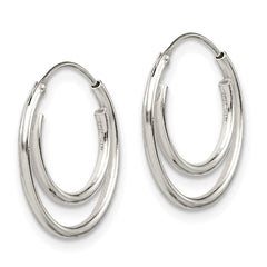 Sterling Silver Double Endless Hoop Earrings