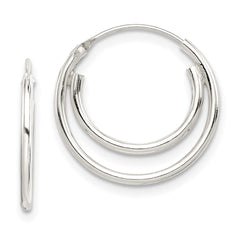 Sterling Silver Double Endless Hoop Earrings