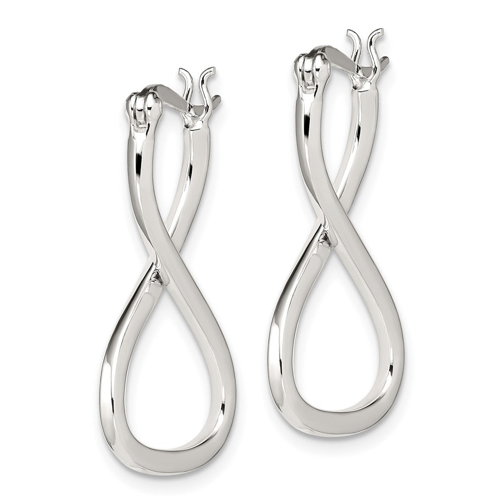 Sterling Silver Twisted Oval Hoop Earrings