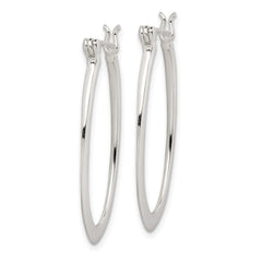 Sterling Silver Tapered Oval Hoop Earrings