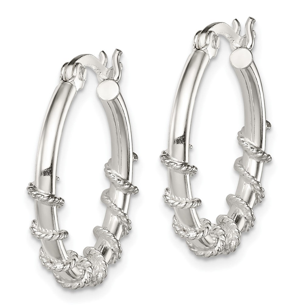 Sterling Silver Wrapped Hoop Earrings