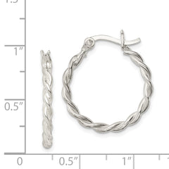 Sterling Silver Twisted 2mm Hoop Earrings
