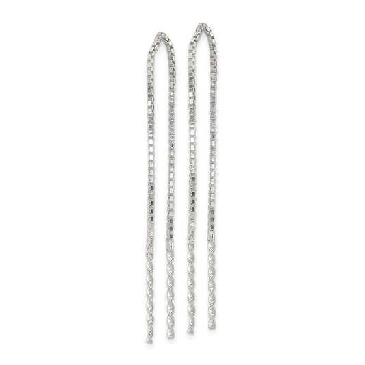 Sterling Silver Spiral Bar Threader Earrings