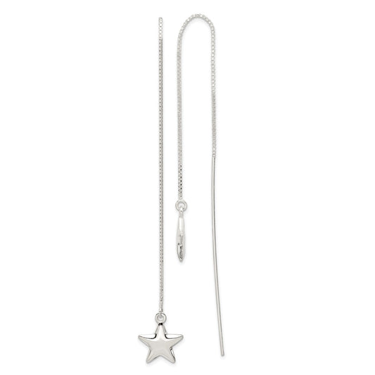 Sterling Silver Star Threader Earrings