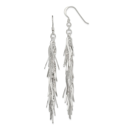 Sterling Silver Drop Squiggle Earrings