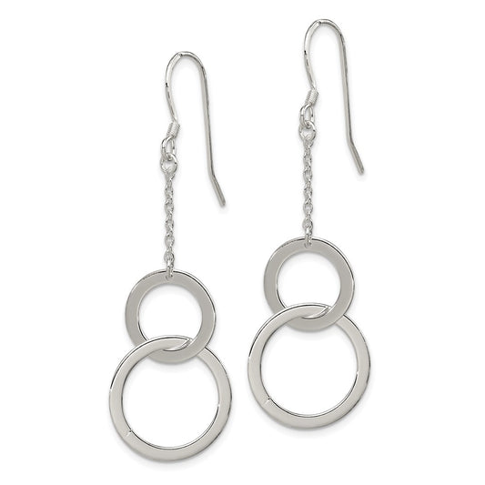 Sterling Silver Circle Dangle Earrings