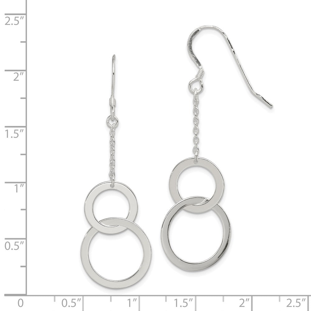 Sterling Silver Circle Dangle Earrings