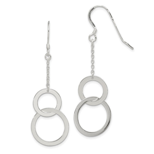 Sterling Silver Circle Dangle Earrings