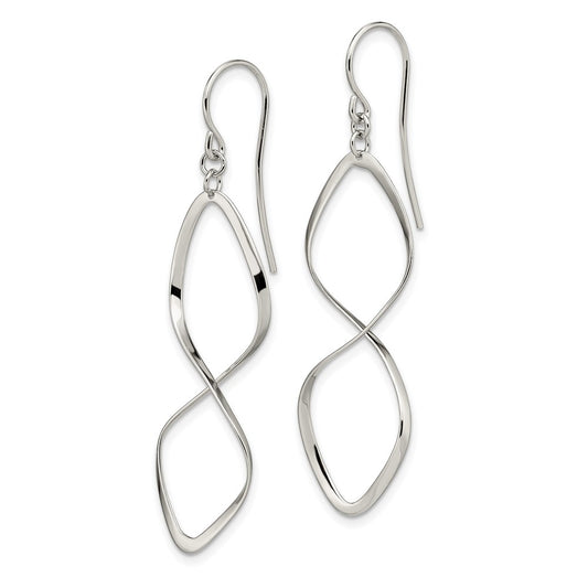 Sterling Silver Twisted Dangle Earrings