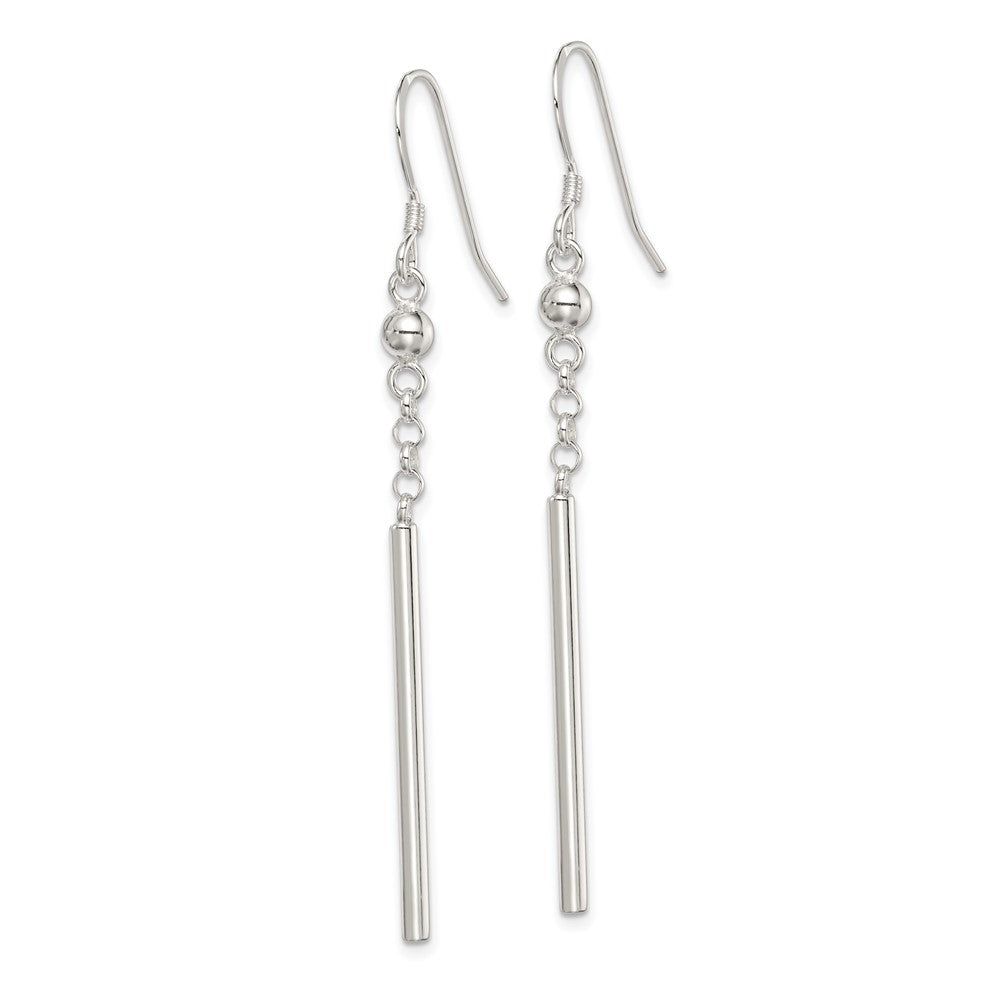 Sterling Silver Fancy Bar Dangle Earrings