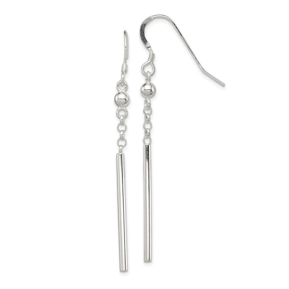 Sterling Silver Fancy Bar Dangle Earrings