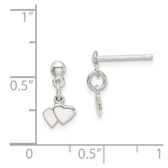 Sterling Silver Dangling Hearts Earrings