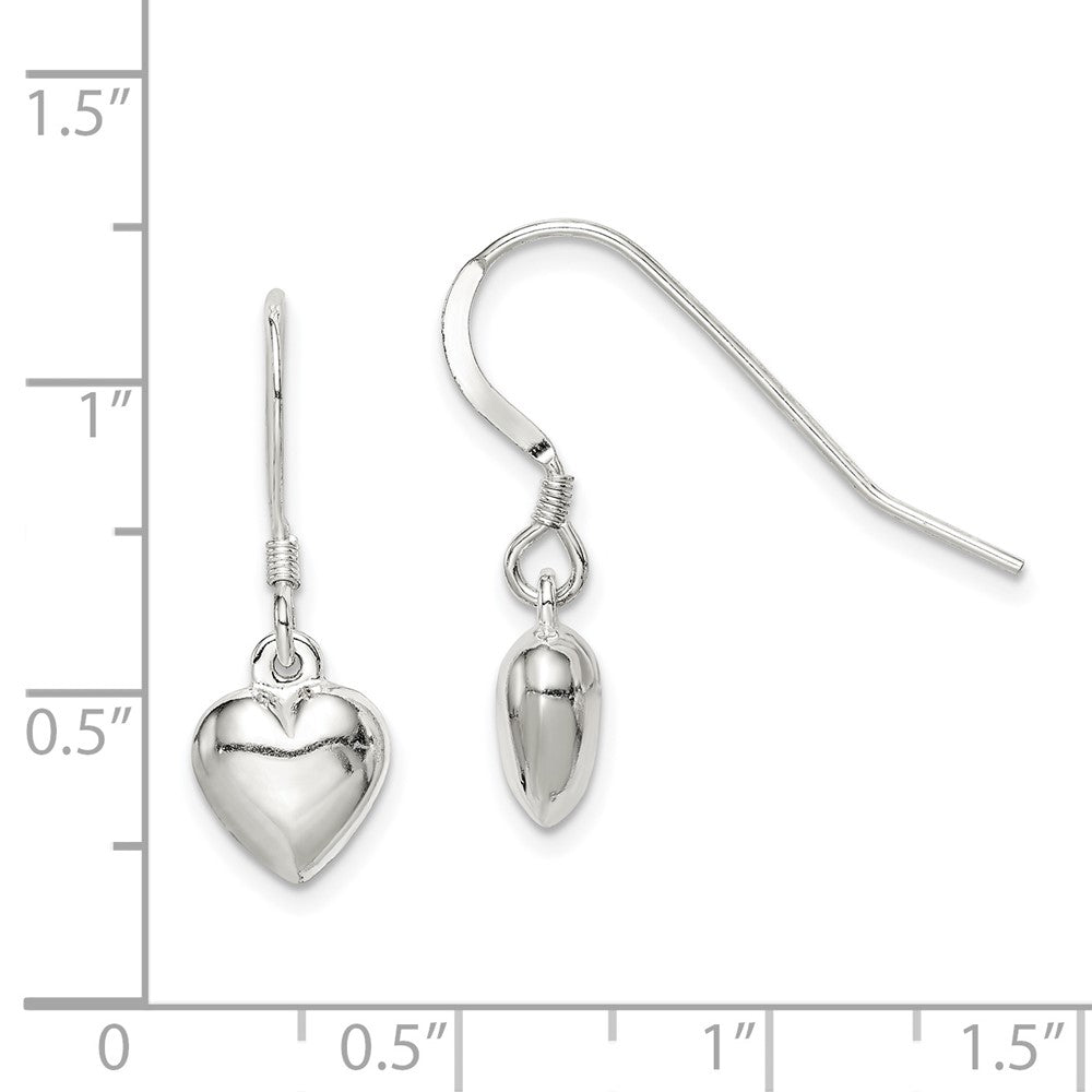 Sterling Silver Heart Dangle Earrings