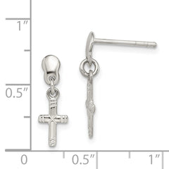 Sterling Silver Dangle Cross Earrings