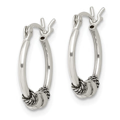 Sterling Silver Antique Fancy Hoop Earrings