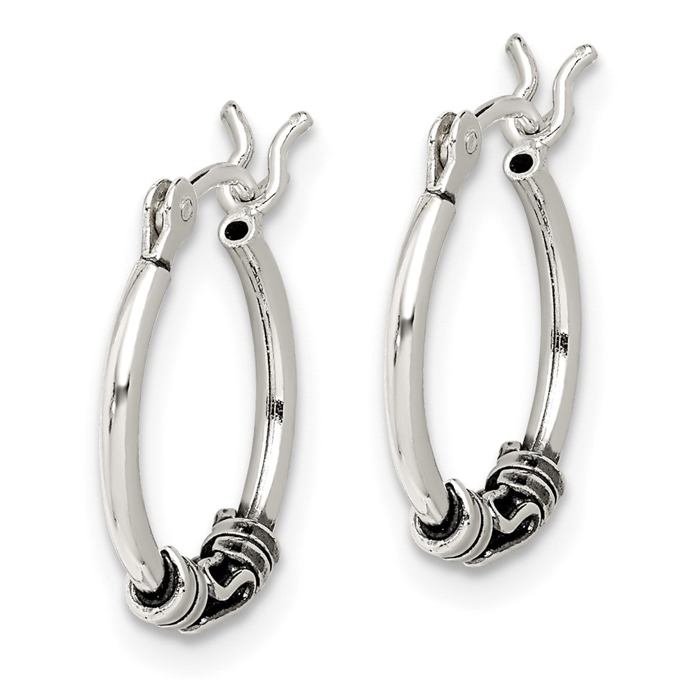 Sterling Silver Round Antiqued Fancy Earrings
