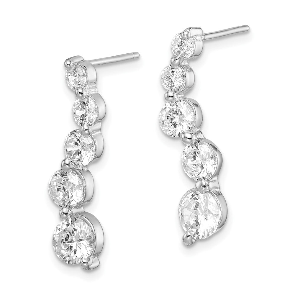 Sterling Silver CZ Journey Earrings