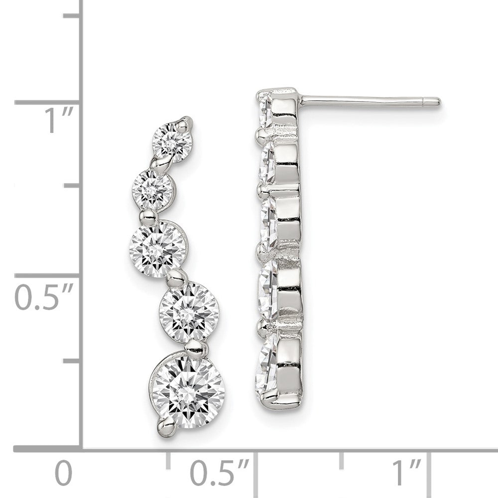 Sterling Silver CZ Journey Earrings