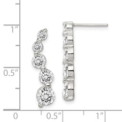 Sterling Silver CZ Journey Earrings