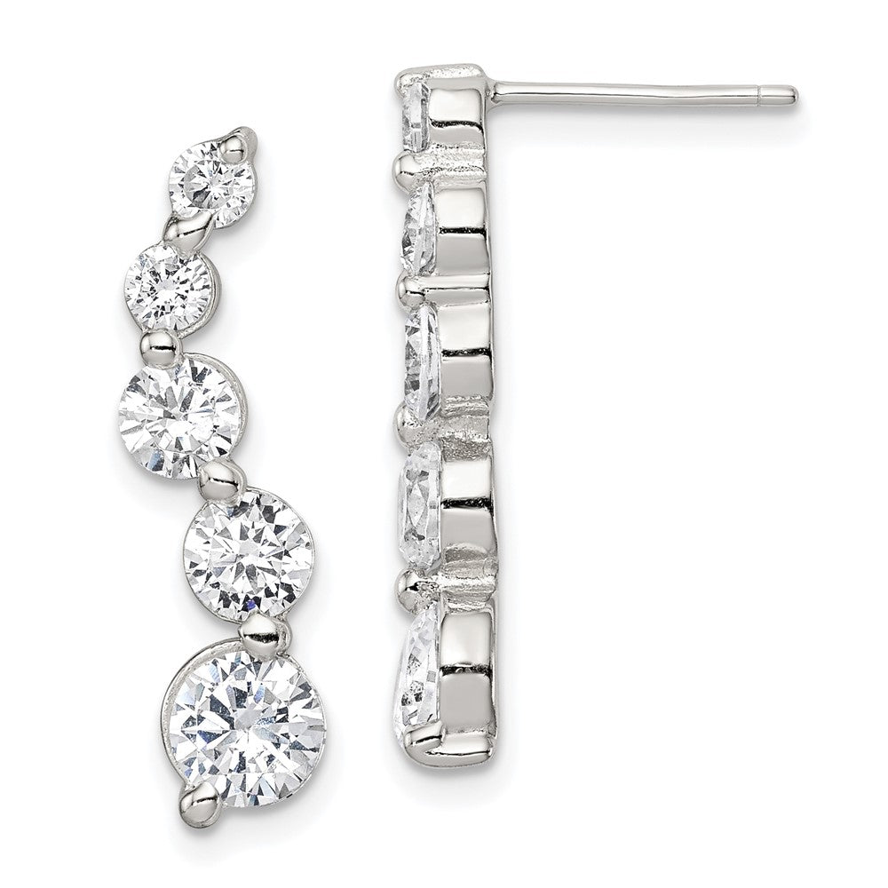 Sterling Silver CZ Journey Earrings