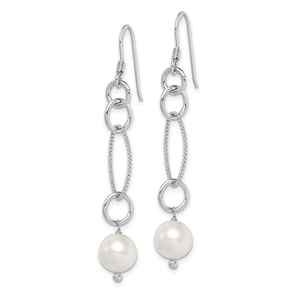 Rhodium-plated Sterling Silver FWC Pearl Earrings