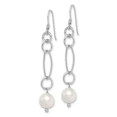 Rhodium-plated Sterling Silver FWC Pearl Earrings