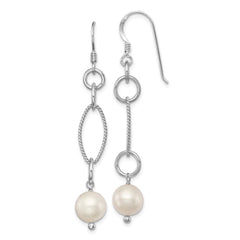 Rhodium-plated Sterling Silver FWC Pearl Earrings