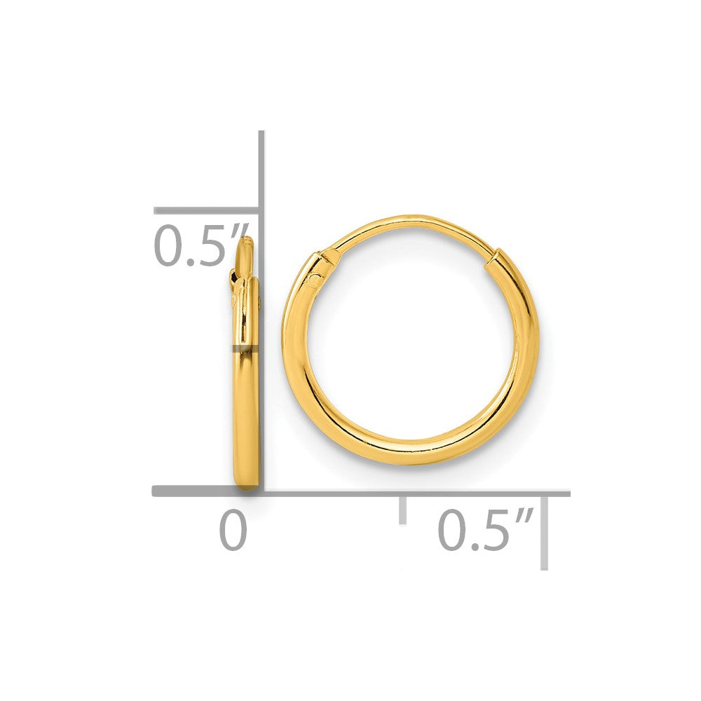 Yellow Gold-plated Sterling Silver 1.3mm Endless Hoop Earrings