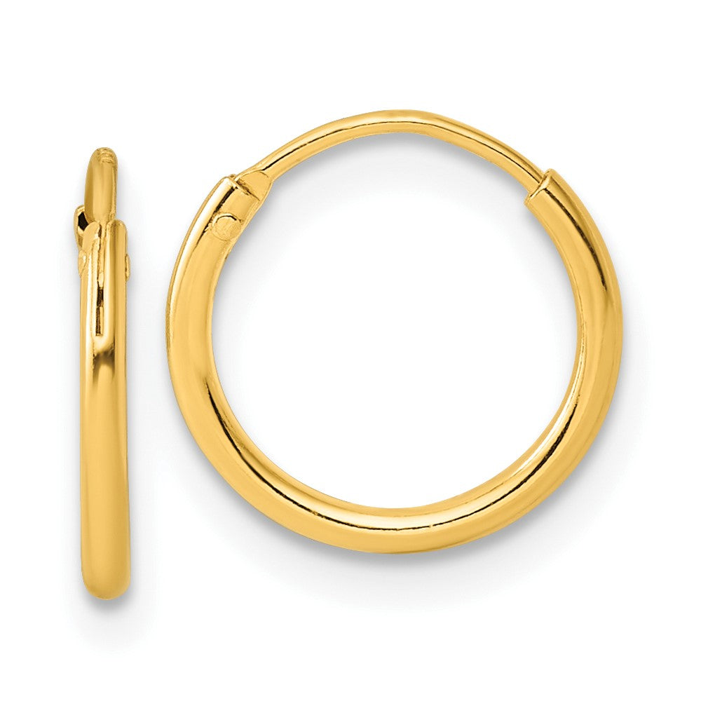 Yellow Gold-plated Sterling Silver 1.3mm Endless Hoop Earrings