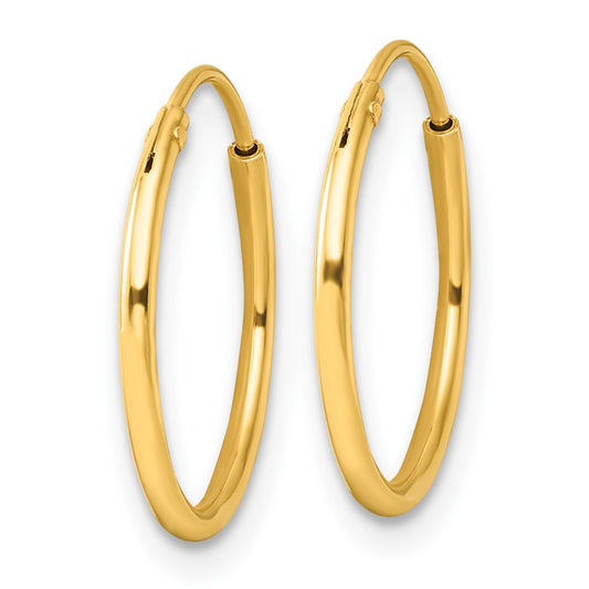 Yellow Gold-plated Sterling Silver Polished Endless Hoop Earrings