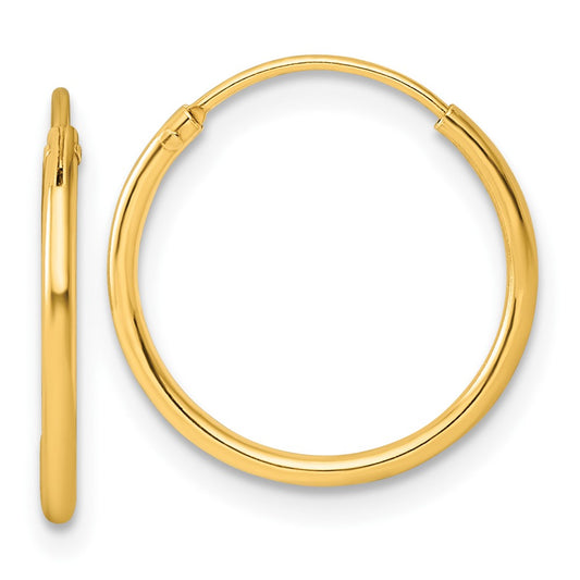 Yellow Gold-plated Sterling Silver Polished Endless Hoop Earrings